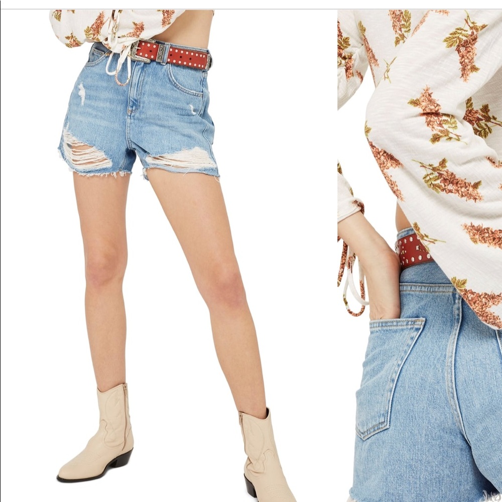 Topshop ripped mom shorts